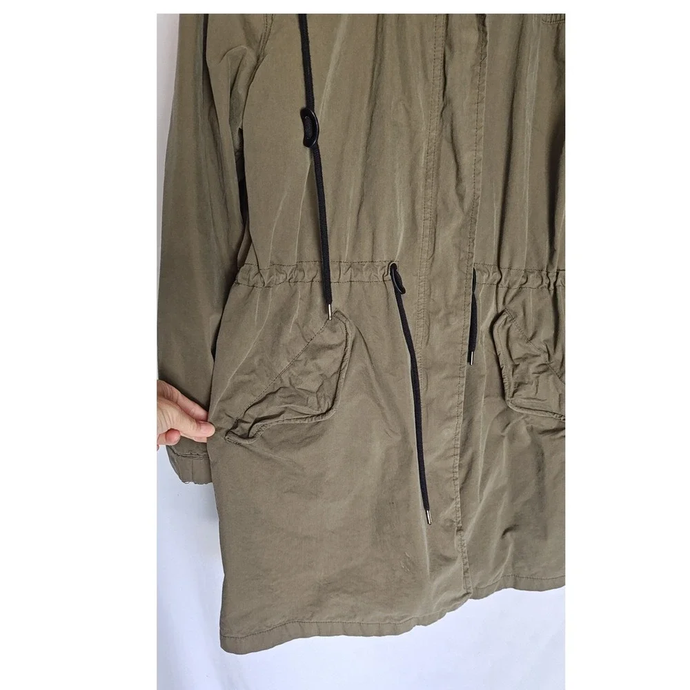 Urban Outfitters Parka Jacket Medium Olive Green Utility Hooded Drawstring FP123